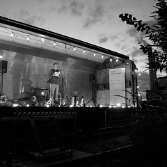 Eröffnung AUF DEN GLEISEN TRIO LACCASAX Stellwerk Basel 2015